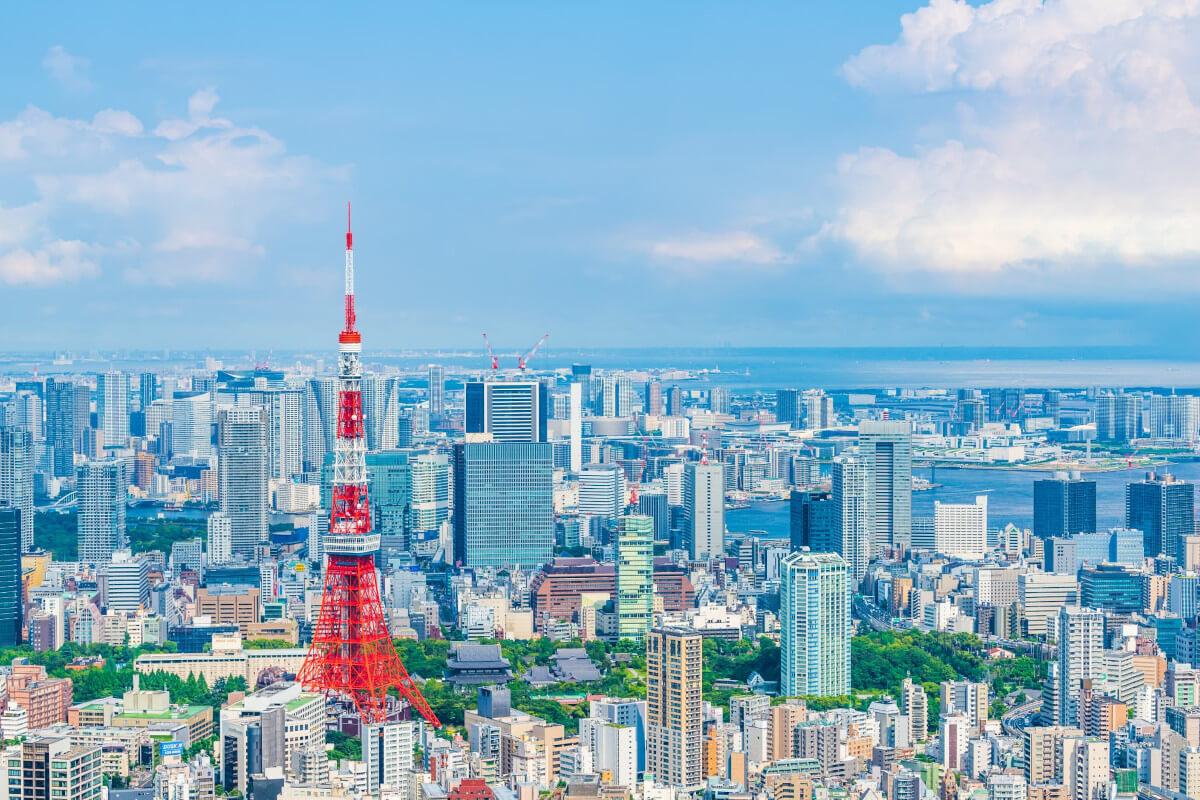 東京タワーと町並み